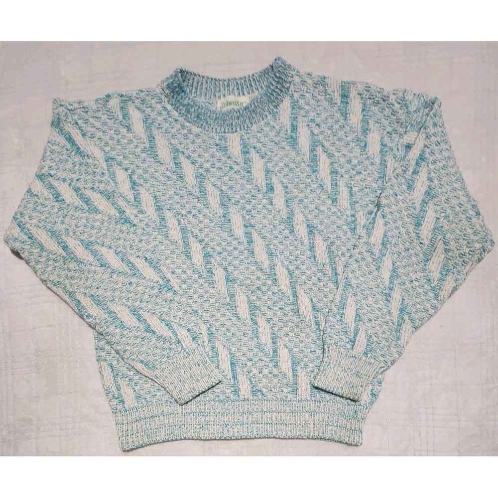 Vintage St Johns‎ Bay Knit Sweater Size M Made In USA Cotton Acrylic Pattern